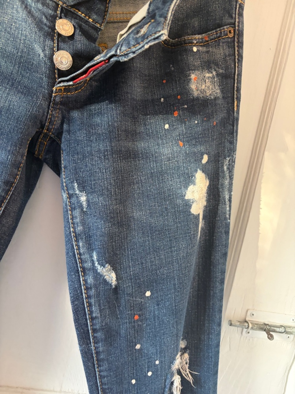 DSQUARED2 Women's Dark Blue Distressed Skinny Jeans - Picture 6 of 14